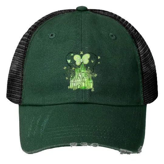 Disneyland St Patricks Day Trucker Hats, Clover Disney Castle Minnie Mouse Trucker Hats