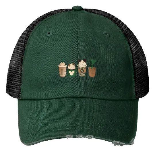 Disney St. Patrick's Coffee Trucker Hats, Mickey Shamrock Trucker Hats, St Patricks Day Disney Trip Trucker Hats