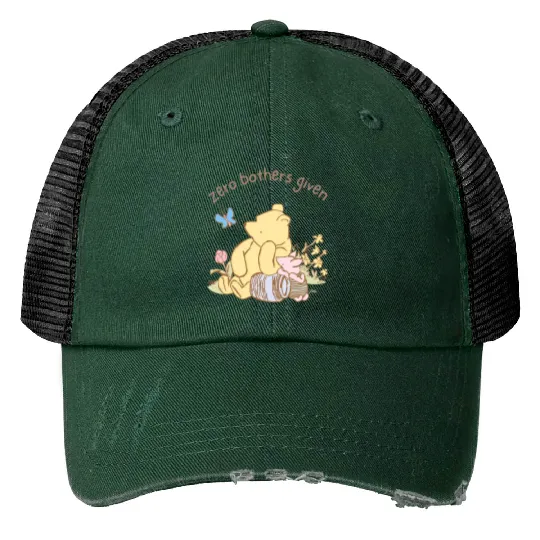 Disney Winnie the Pooh Trucker Hats | Zero Bothers Given Trucker Hats | Classic Pooh Trucker Hats | Disney Gifts | Winnie the Pooh Love