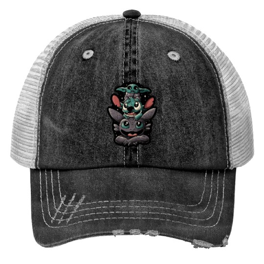 Disney Stitch and Toothless Trucker Hats