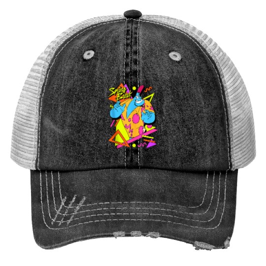disneys Aladdin Genie Spring Break 90's Style Portrait Trucker Hats