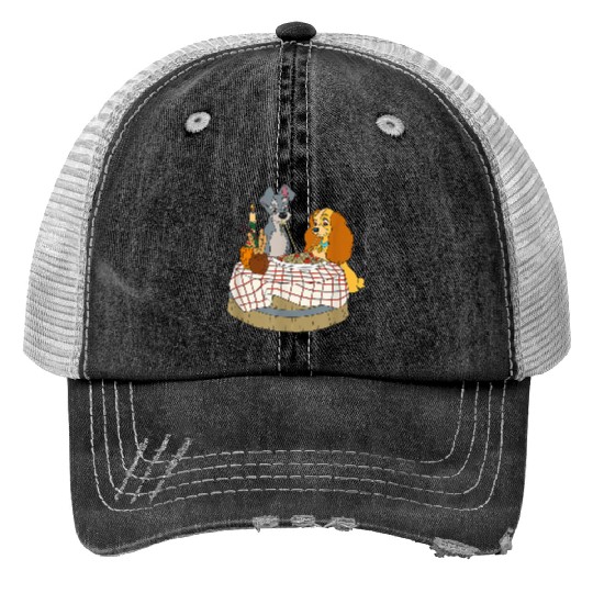 Disneyss Lady And Tramp Bella Notte Spaghetti Trucker Hats