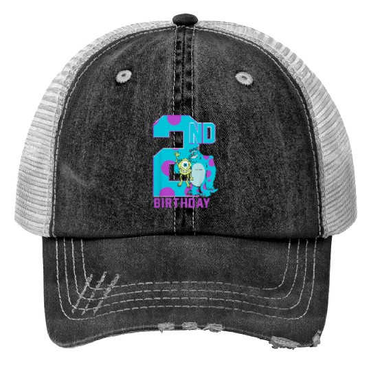 Kids Disney Pixars Monsters University Mike Sully 2nd Birthday Trucker Hats