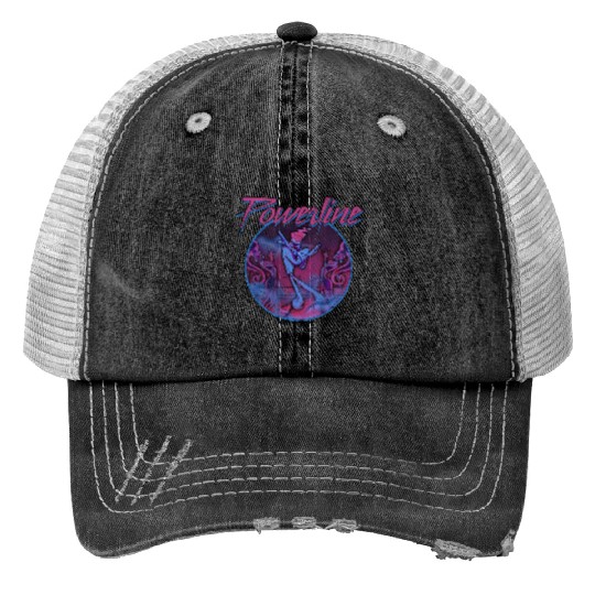 Disney A Goofy Movie Powerline Neon Disco Style Distressed Trucker Hats