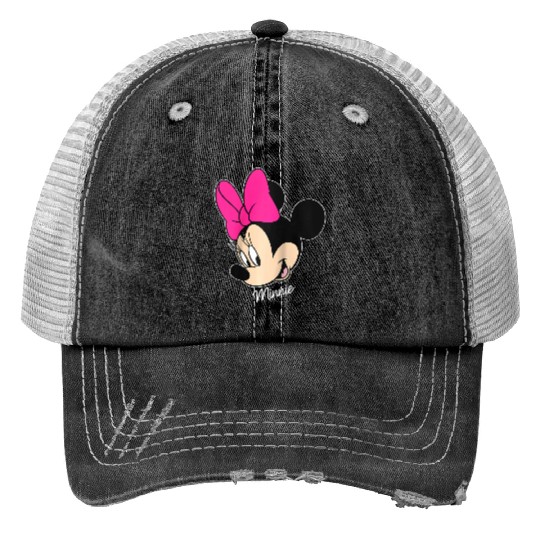 Disney Mickey And Friends Minnie Mouse Big Face Raglan Baseball Tee Trucker Hats