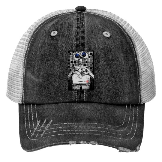 Disney Pixarss WALLE Distressed Tile Sad Eyes Movie Trucker Hats