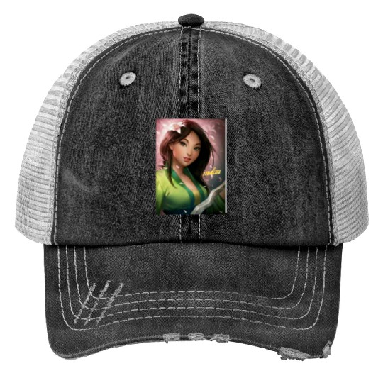 Mulan  : Disney Mulan Anime Mushu, Mulan and Mushu Trucker Hats