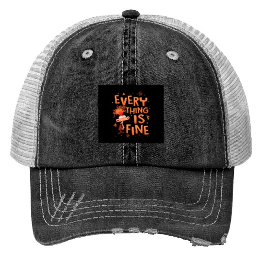 Inside Out Anxiety  Trucker Hats, Disney Inside Out 2 Trucker Hats, Anxiety Everything Is Fine Trucker Hats, Mental Health Trucker Hats