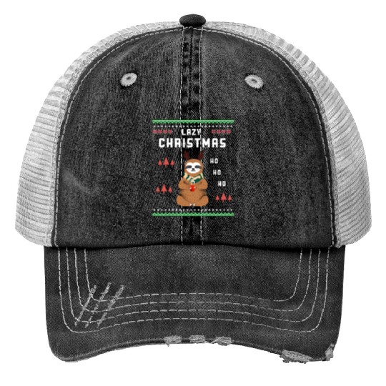 (Gift) Lazy Christmas Ho Ho Ho Trucker Hats