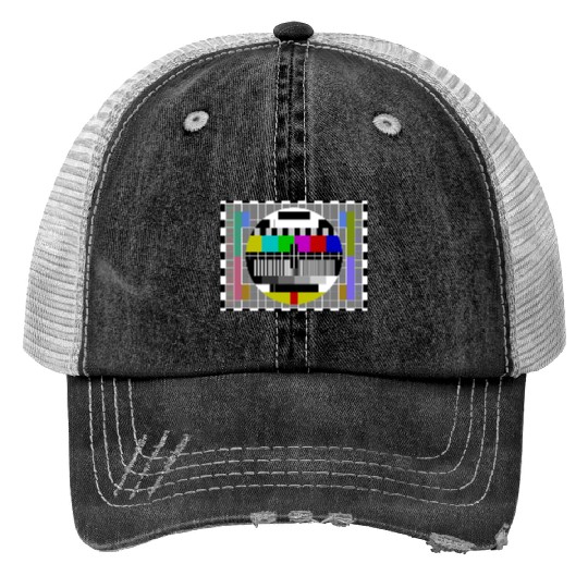 TV Video Test Pattern Screen Trucker Hats