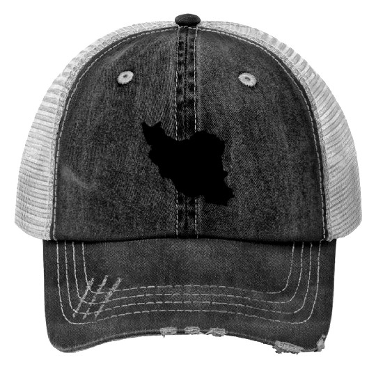 Iran map silhouette Trucker Hats