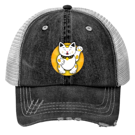 Maneki Neko - Japanese Lucky Cat Trucker Hats