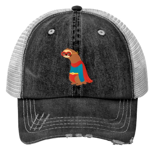 sloth superhero Trucker Hats