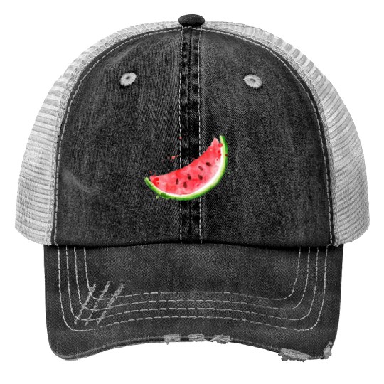 Image: Watercolor, Watermelon Trucker Hats