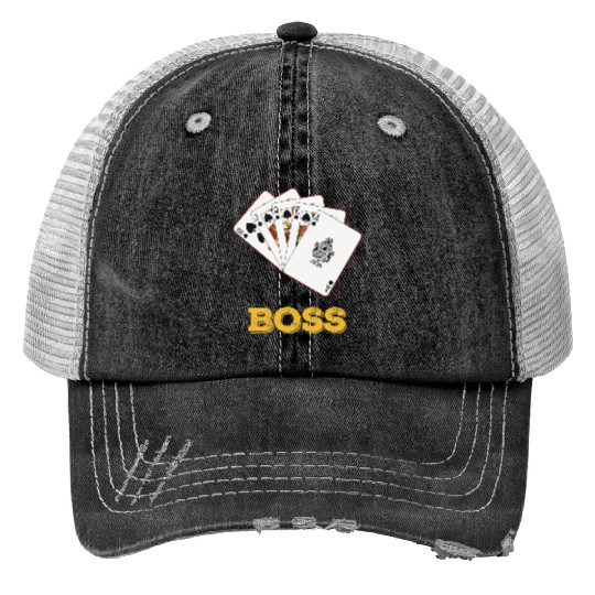 Boss Jack Queen King Ace Funny Gift Trucker Hats