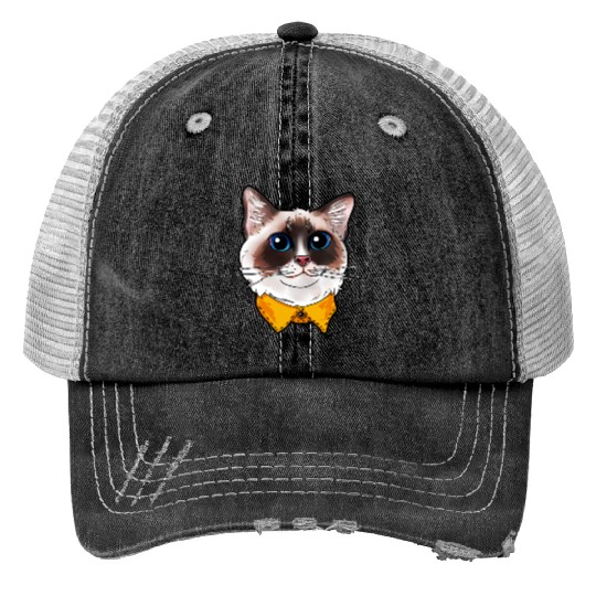 Ragdoll Cat Face Cats funny cute sweet Kitty gift Trucker Hats
