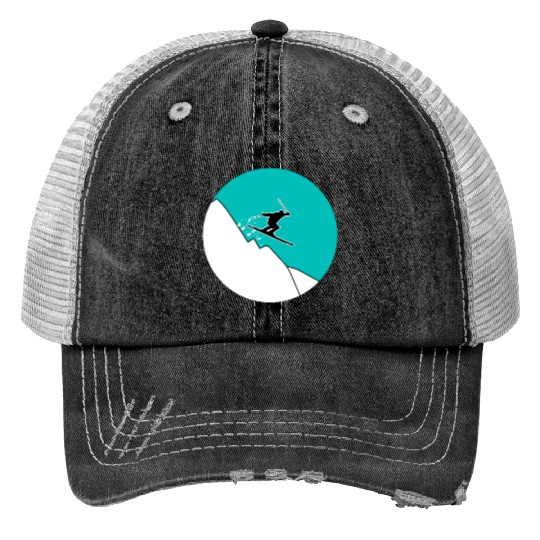 Skiing mountains - gift Trucker Hats