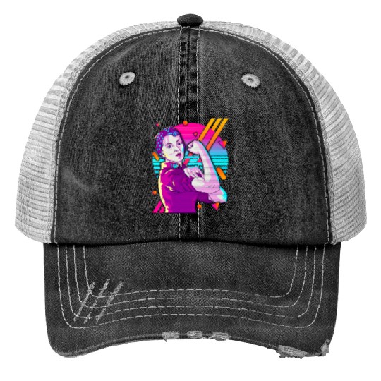 Rosie The Riveter Vaporwave Trucker Hats