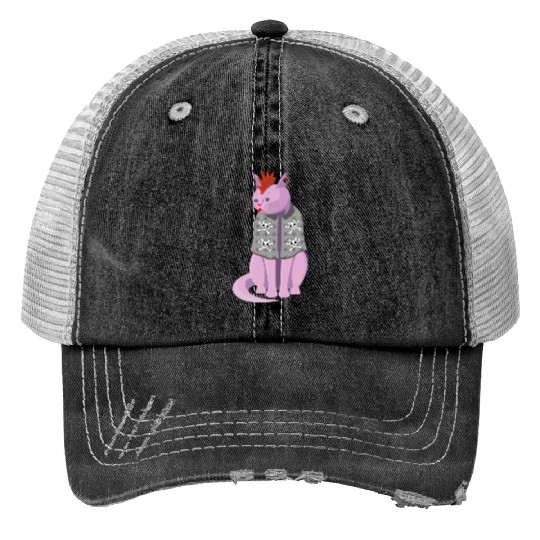 Punk Rock Cat Trucker Hats