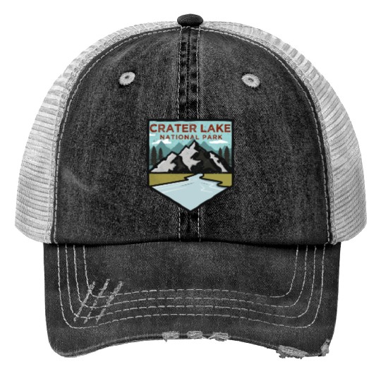 Retro Vintage Crater Lake National Park Gift Trucker Hats