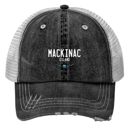 Mackinac Island Michigan Beach Waves Trucker Hats