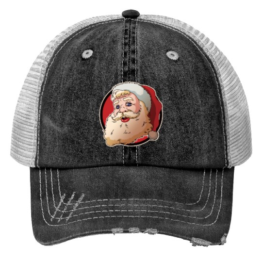 Christmas Funny Vintage Santa Claus Xmas Present Trucker Hats