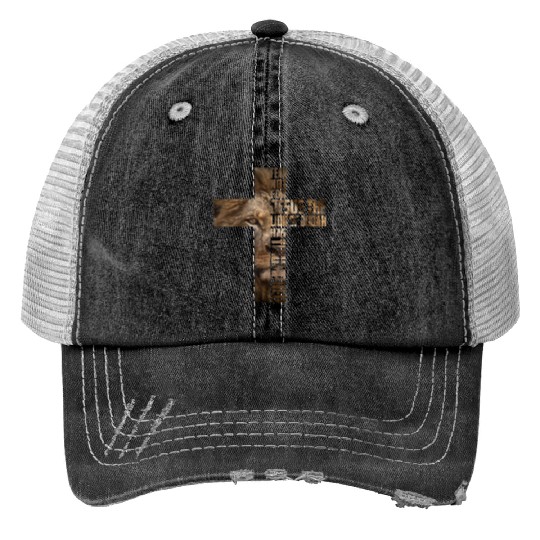 Jesus Lion Judah Cross Faith Christ Gift Trucker Hats