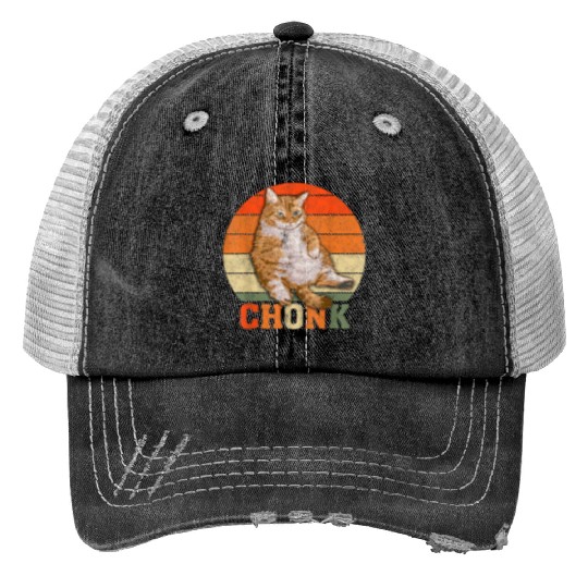 Funny Overweight Chubby Chonk Cat Meme Memes Trucker Hats