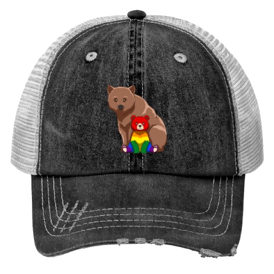 Cute LGBTQ Gay Mama Bear Gift Trucker Hats