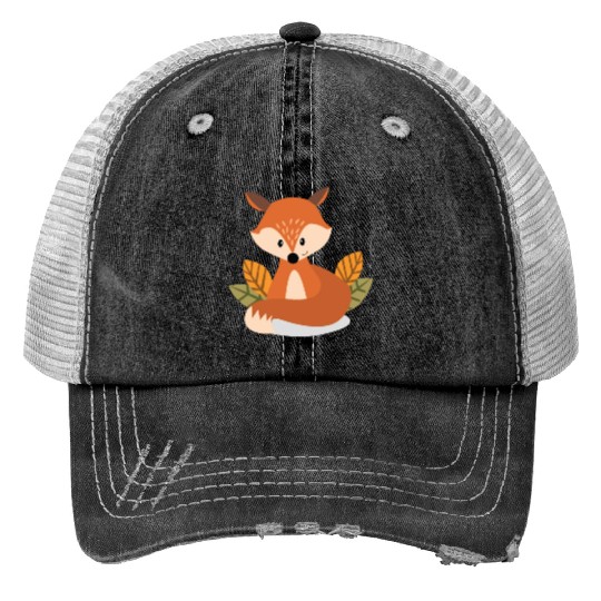 Cute Fox Wine Drinking Lover Party Trucker Hats