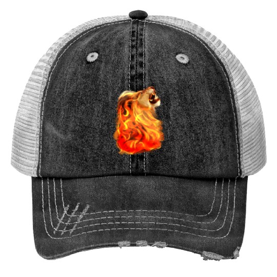 Fire Lion King Of Beasts Big Cat Animal Gift Trucker Hats
