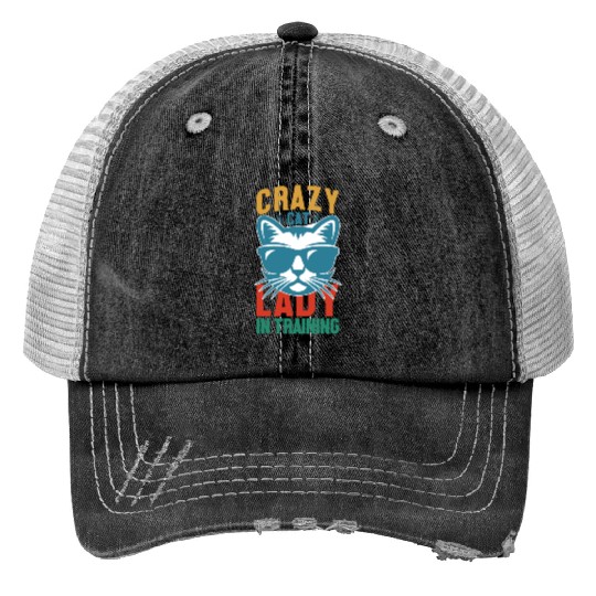 Crazy cat lady Trucker Hats