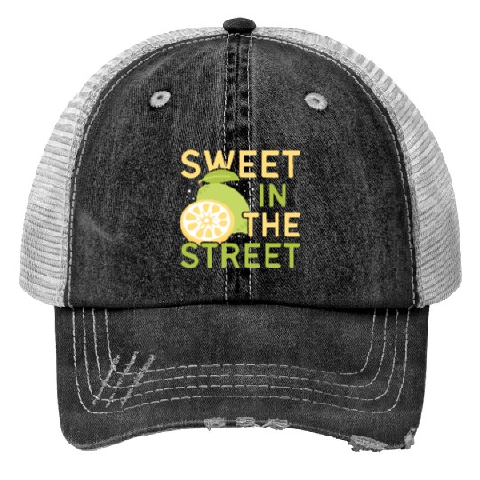 Lemon Juice Sweet In The Street Lemonade Stand Trucker Hats