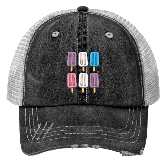Intersex Flag Popsicles 4th of July Subtle Pride Trucker Hats