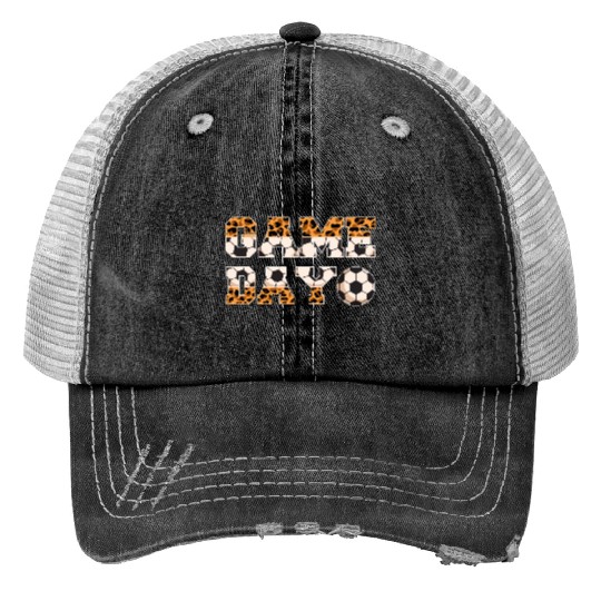 Leopard Soccer Game Day Sports Lover Trucker Hats