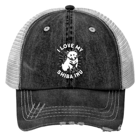 I Love My Shiba Inu Japanese Dog Breed Hunting Dog Trucker Hats