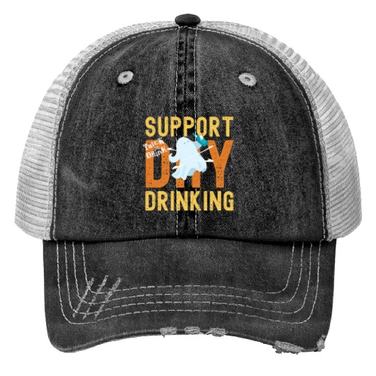 Support Day Drinking Halloween Trucker Hats