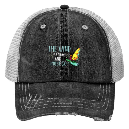 Windsurfing Board Sail Paddle Windsurfer Trucker Hats