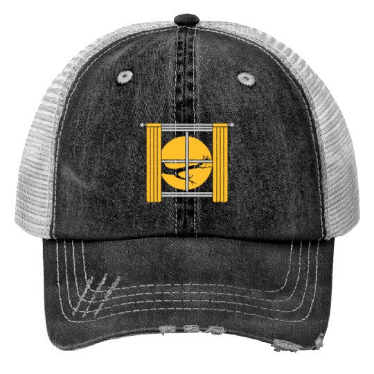 home view moon night Trucker Hats
