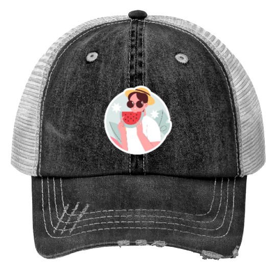 happy vacation Trucker Hats
