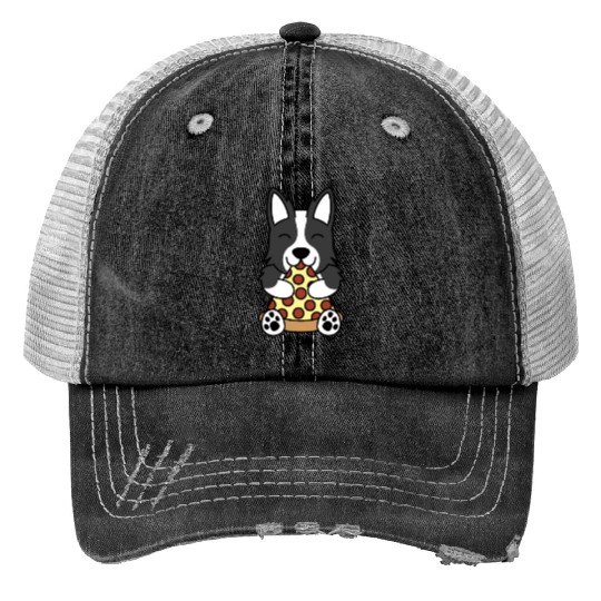 Border Collie Pizza Lover Trucker Hats