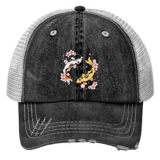 Japanese Koi Fish Carp Pond Japan Tattoo For Koi Trucker Hats
