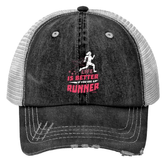 Run jogging sport race training gift Trucker Hats