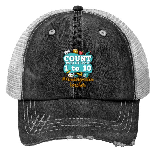 Kids Back To School Count With Me From One To Ten Trucker Hats