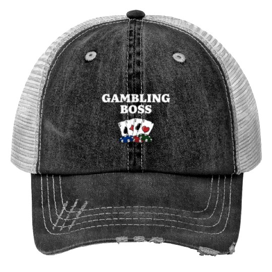 Gambling Boss Casino Poker Gaming Place Poker Trucker Hats