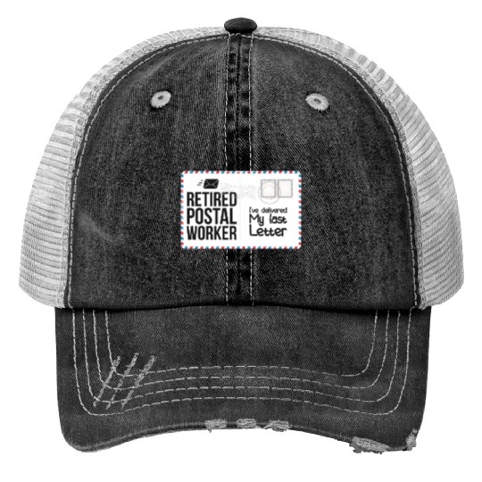 Retired Postal Worker Retirement Mailman Postman Trucker Hats