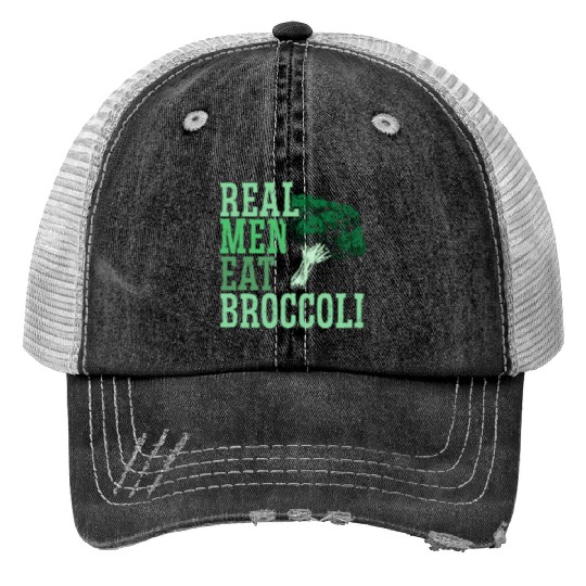Real Men Eat Broccoli Broccoholic Vegetable Vegan Trucker Hats