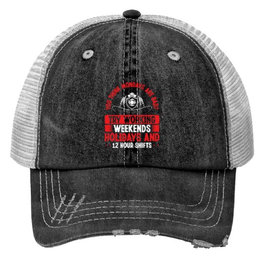 Firefighter Fire Hose Mask Night Shift Firemen Trucker Hats