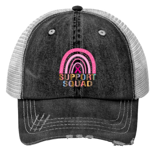 Support Squad Leopard Pink Warrior Breast Cancer Trucker Hats