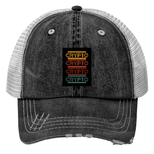 Retro Crypto Poster Trucker Hats